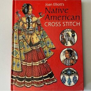 John Elliott Native American Cross Stitch Book - Red Cover